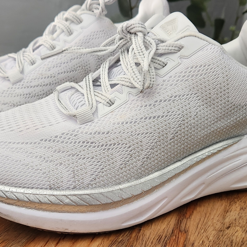 Reebok White and Silver Sneakers with Breathable Mesh